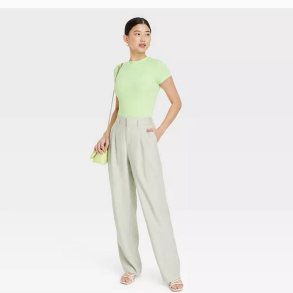 NWT A NEW DAY LIME GREEN. RIBBED TSHIRT 1X